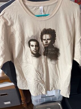 Gildan Cream Simon & Garfunkel Short Sleeve Tee